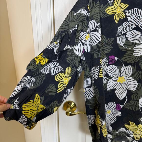 Chico’s Floral Ruffle Sleeve Top Women’s 2 (Large) – Multicolor Print Blouse - Picture 3 of 6